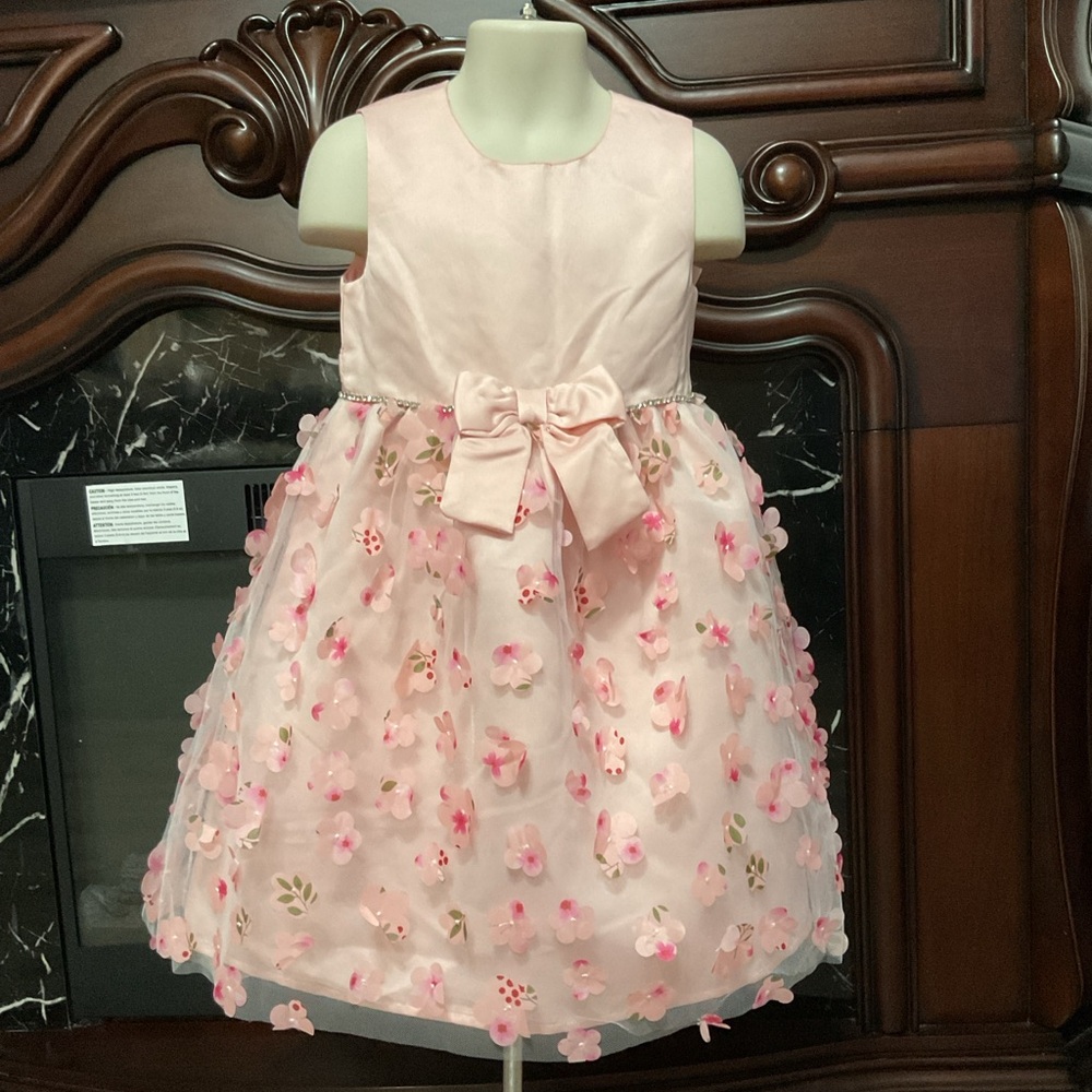 💕 Blue Beri Boulevard 3D Flower Girls Dress